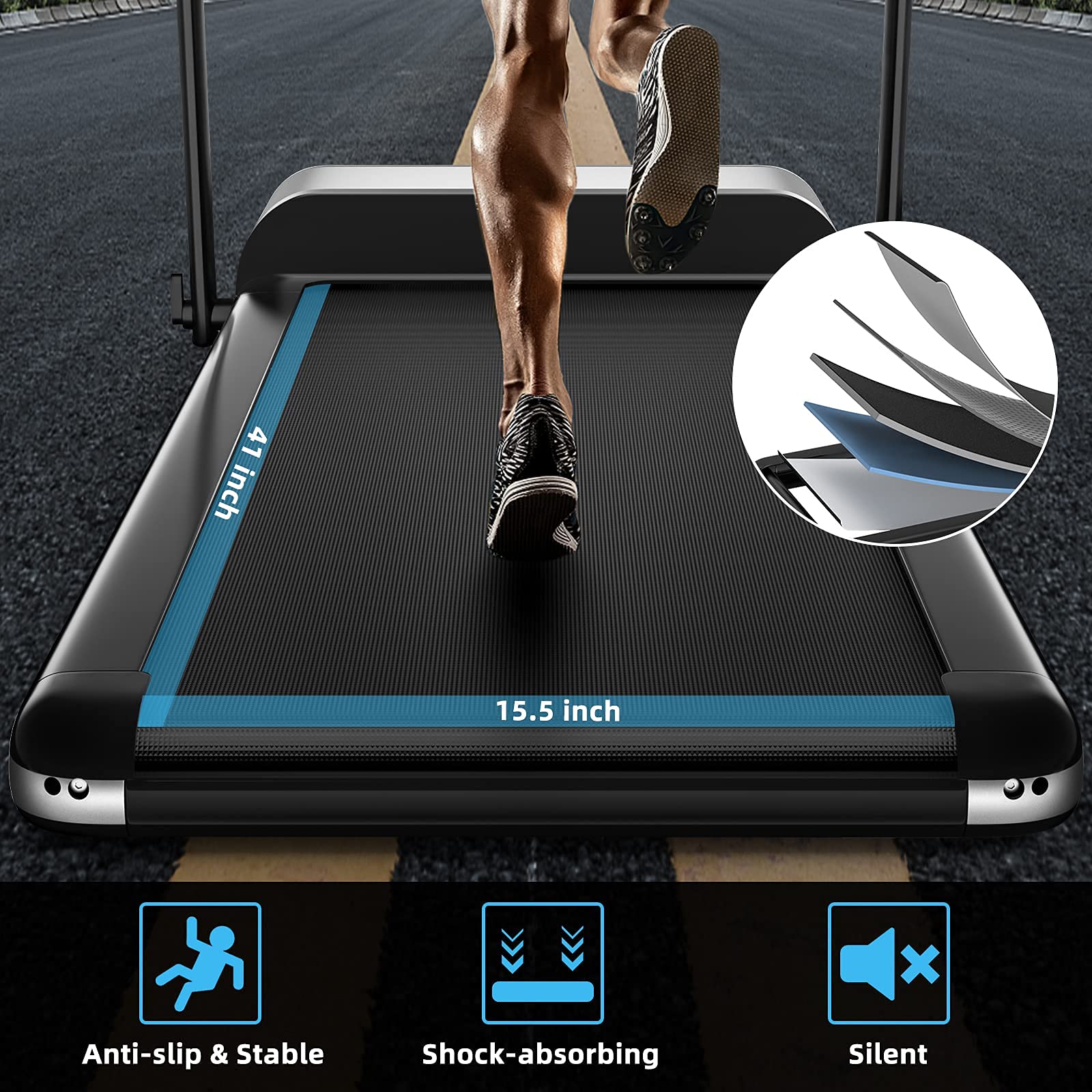 Ultra-Thin Electric Folding Treadmill, Installation-Free Design - Image 5