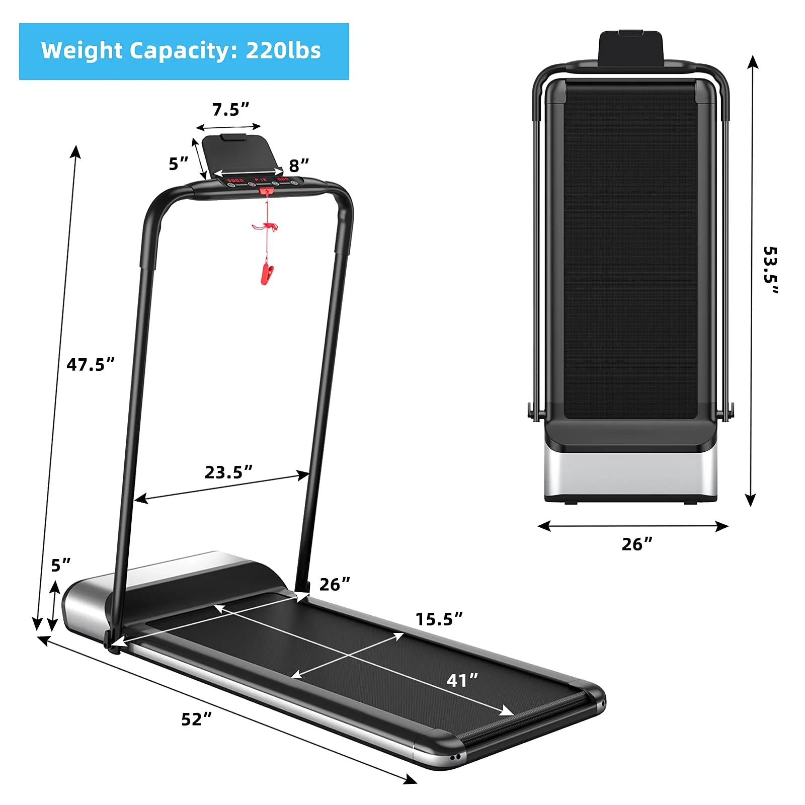 Ultra-Thin Electric Folding Treadmill, Installation-Free Design - Image 8
