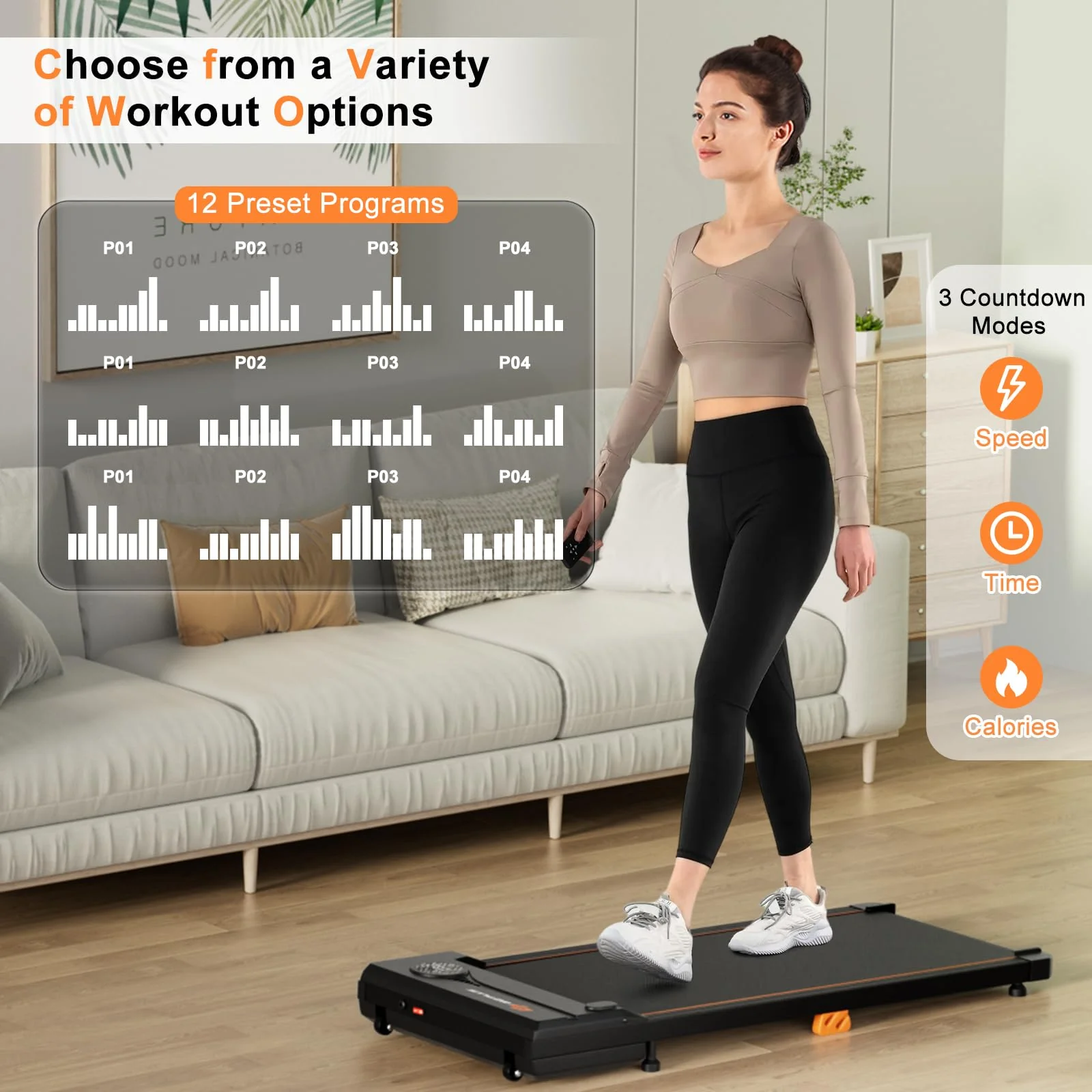Goplus Walking Pad 340 LBS Capacity Under Desk Treadmill with Remote Control LED Display - Image 6