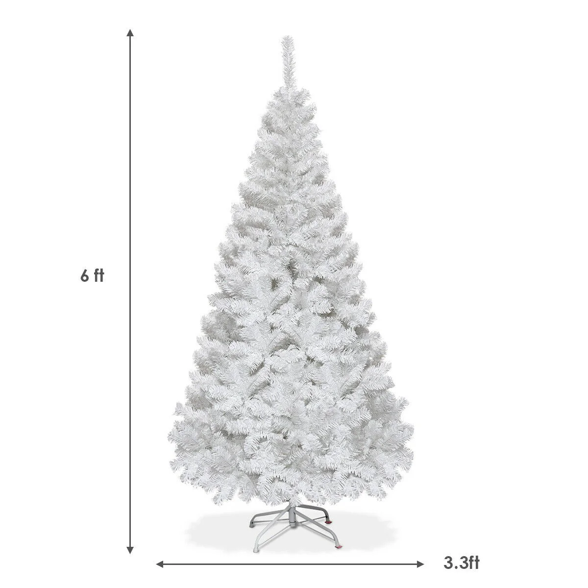 White Christmas Tree with Solid Metal Legs Perfect for Holiday Indoor and Outdoor Decoration - Image 18