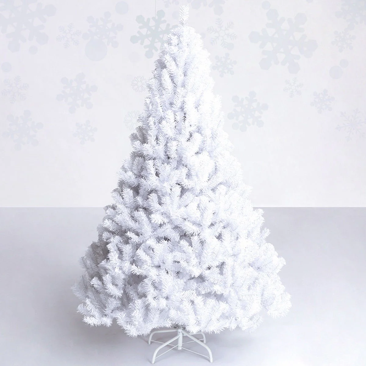 White Christmas Tree with Solid Metal Legs Perfect for Holiday Indoor and Outdoor Decoration - Image 7