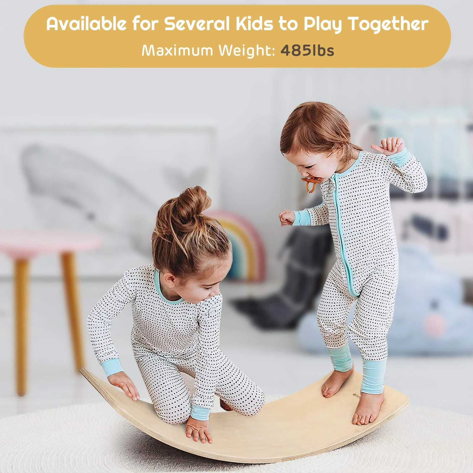 Wooden Balance Board Curvy Wobble Board - Image 3