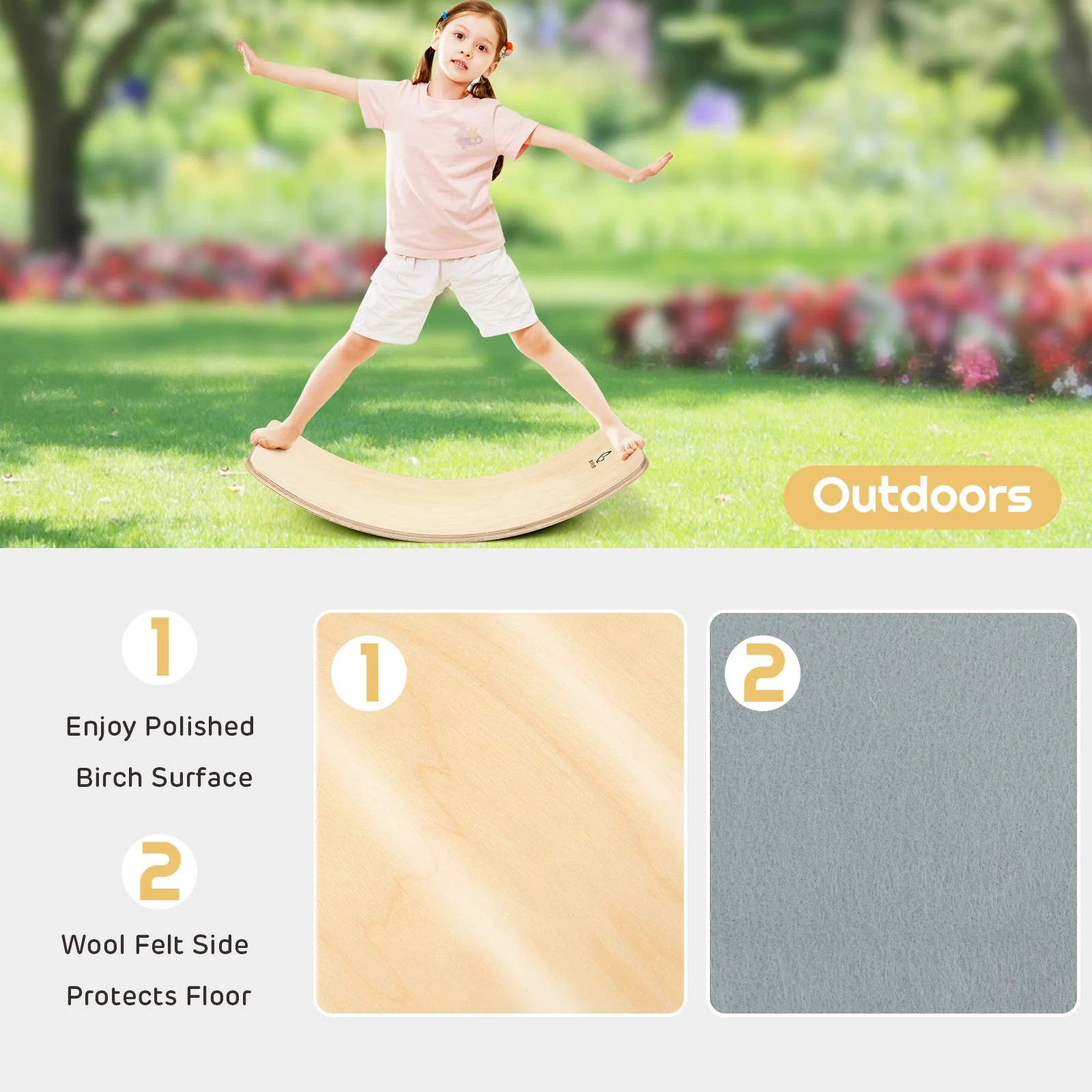 Wooden Balance Board Curvy Wobble Board - Image 6