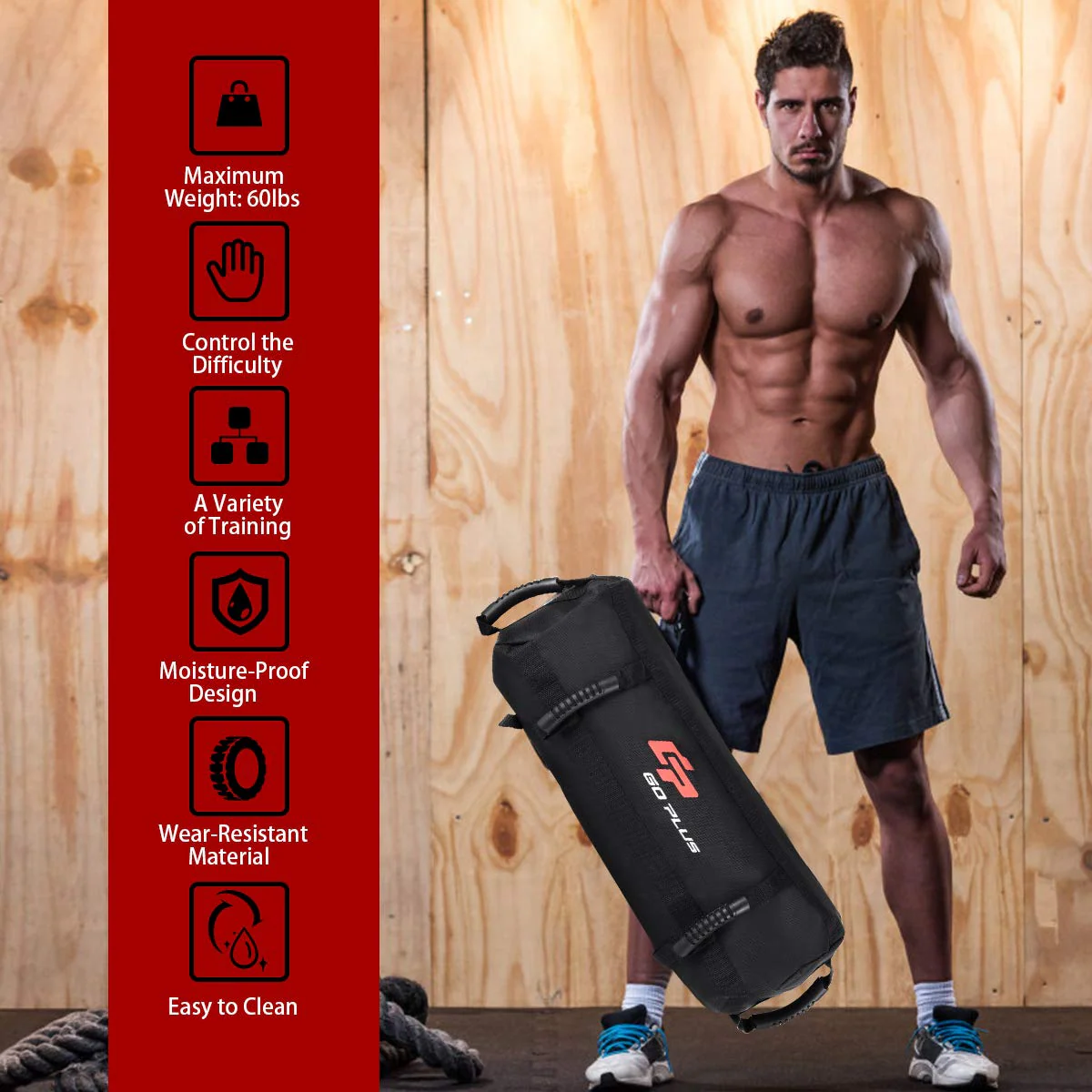 Workout Fitness Sandbag w/Filler Bag 10 to 60 Lbs Adjustable Heavy Military Tactical Training Weight Bags for Exeicise - Image 2
